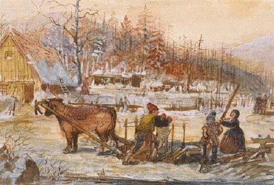 Cornelius Krieghoff A Winter Scene Norge oil painting art